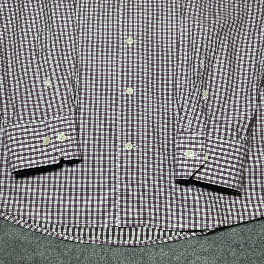 Eton Dress Shirt‎ Men's 39 15.5 Purple Gingham Plaid Check Button Up EUC